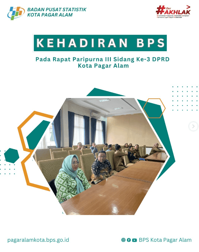 Kehadiran BPS Pada Rapat Paripurna III Sidang Ketiga DPRD Kota Pagar Alam