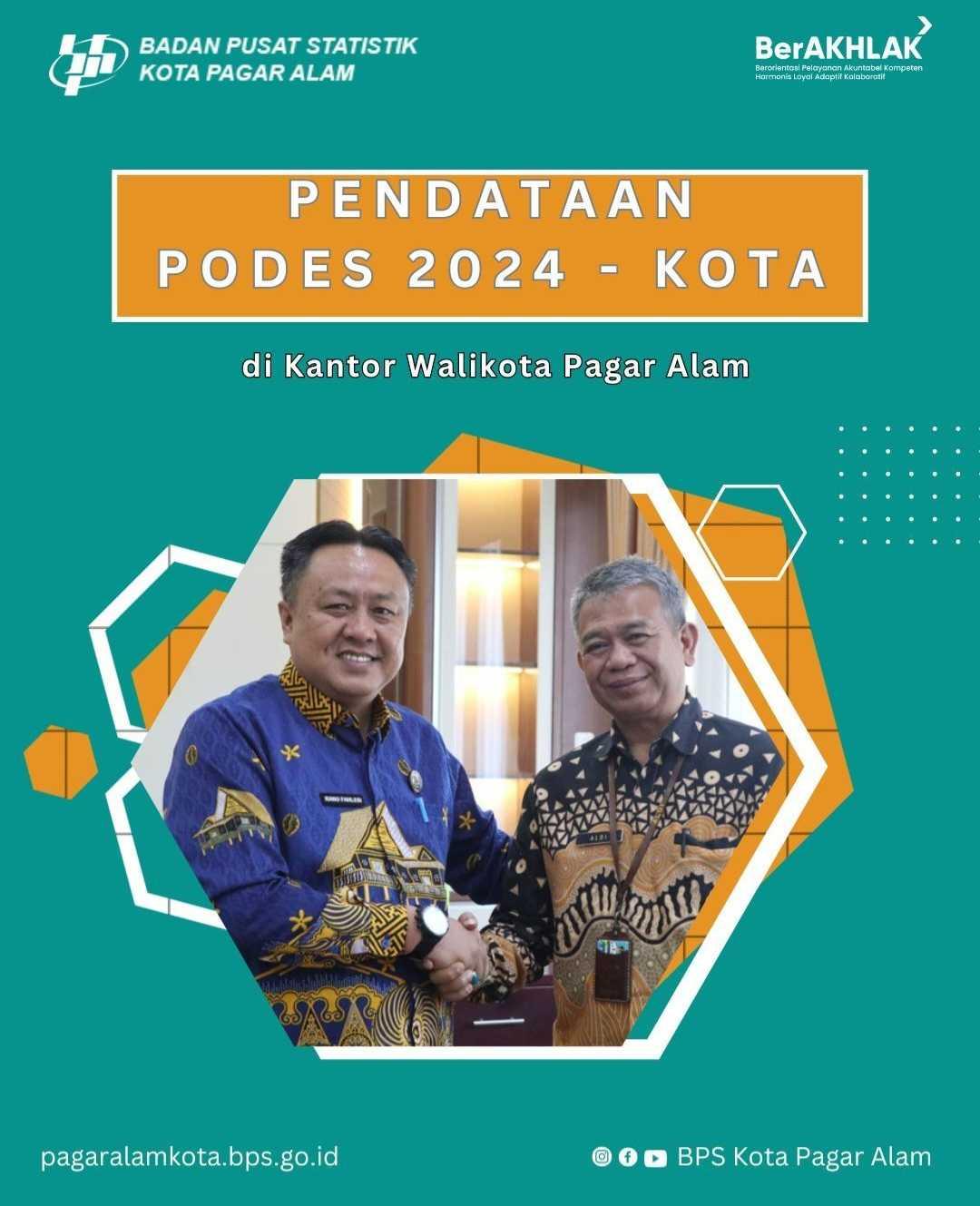 Pendataan PODES 2024 - Kota di Kantor Walikota Pagar Alam