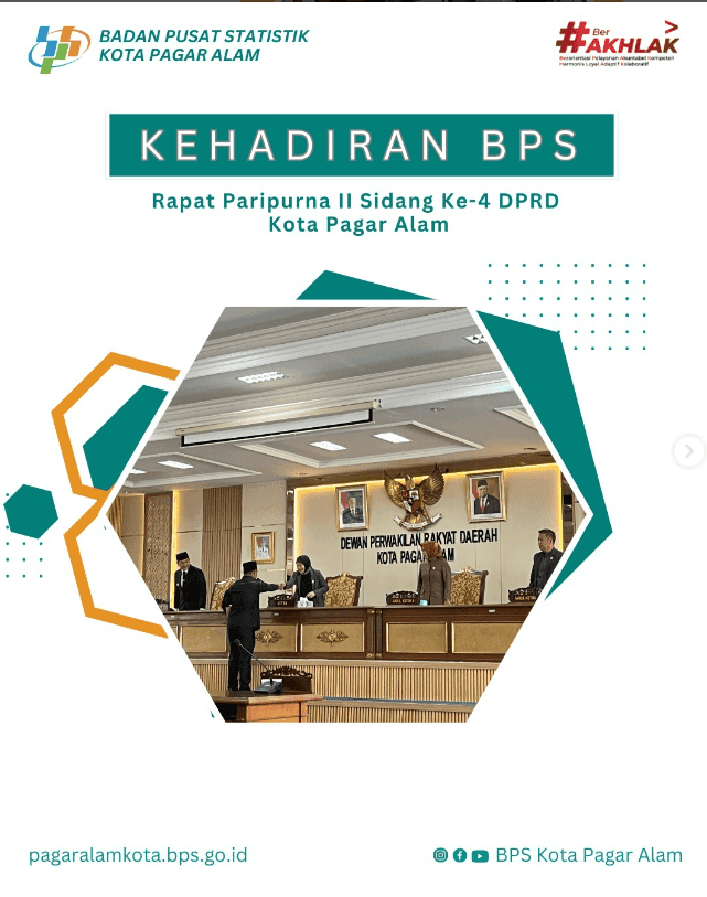 Kehadiran BPS Pada Rapat Paripurna II Sidang Ke-4 DPRD Kota Pagar Alam