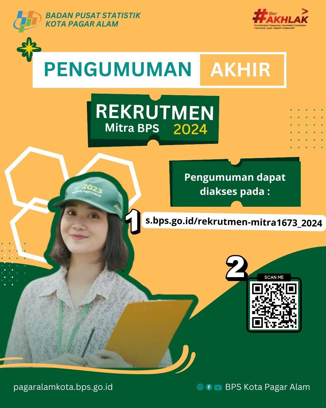 Pengumuman Rekrutmen Mitra BPS 2024